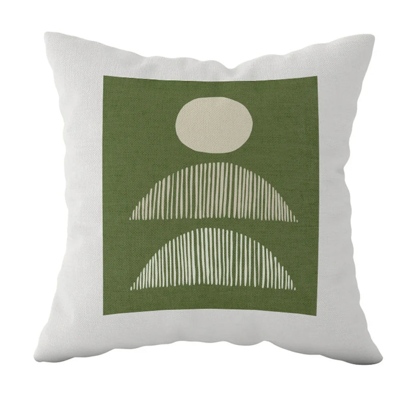 Axyaa Striped Daisy Abstract Art Pillowcase - Home Decor Square Cushion Cover
