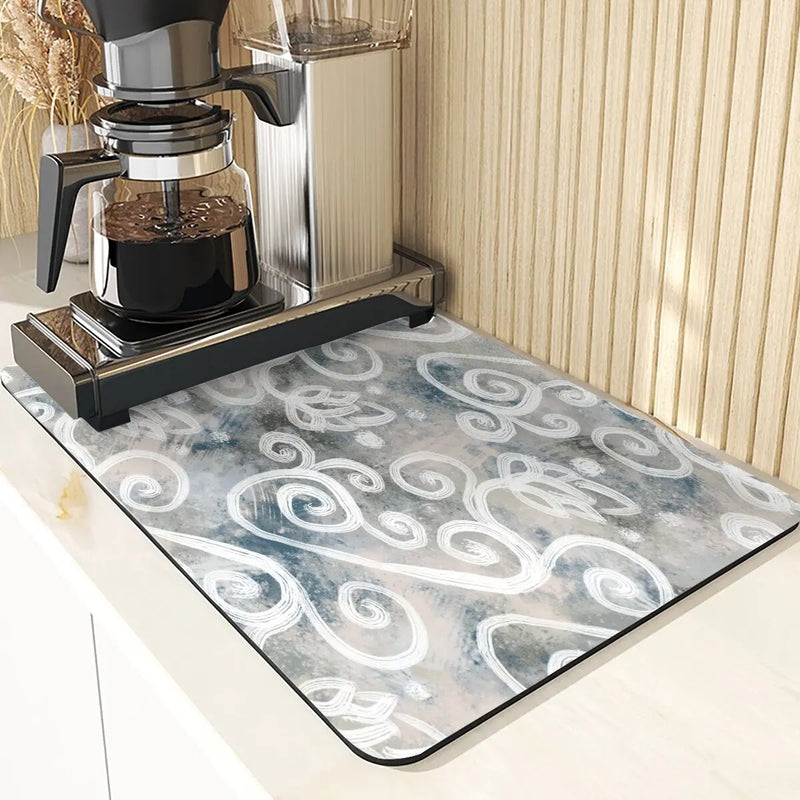 Axyaa Flowers Silicone Drying Mat: Non-Slip Kitchen Table Decor & Protection