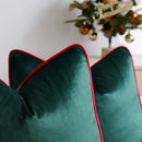 Axyaa Velvet Christmas Decoration Pillow Case in Red Green Rolled-Edged Cover