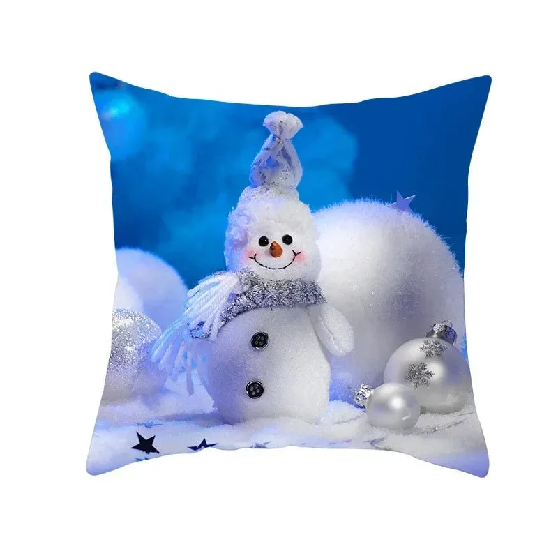 Snowman Pillow Cover Winter Home Decor Cushion Covers by Axyaa