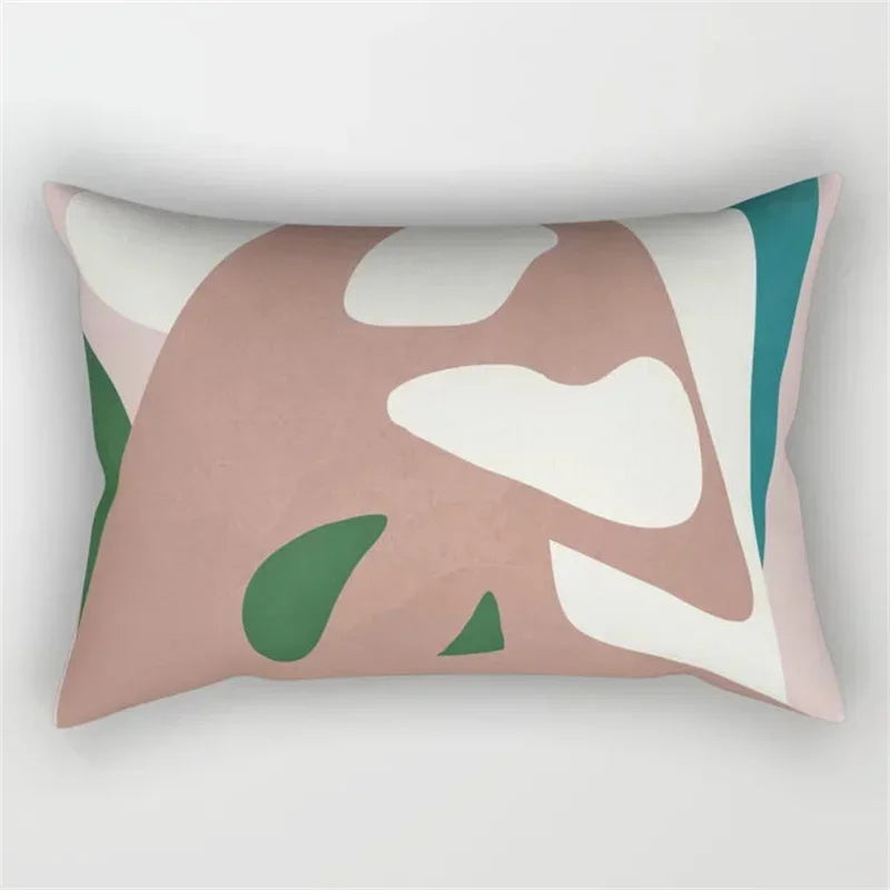 Axyaa Geometric Leaf Plant Print Pillowcase - Modern Nordic Sofa Cushion Cover