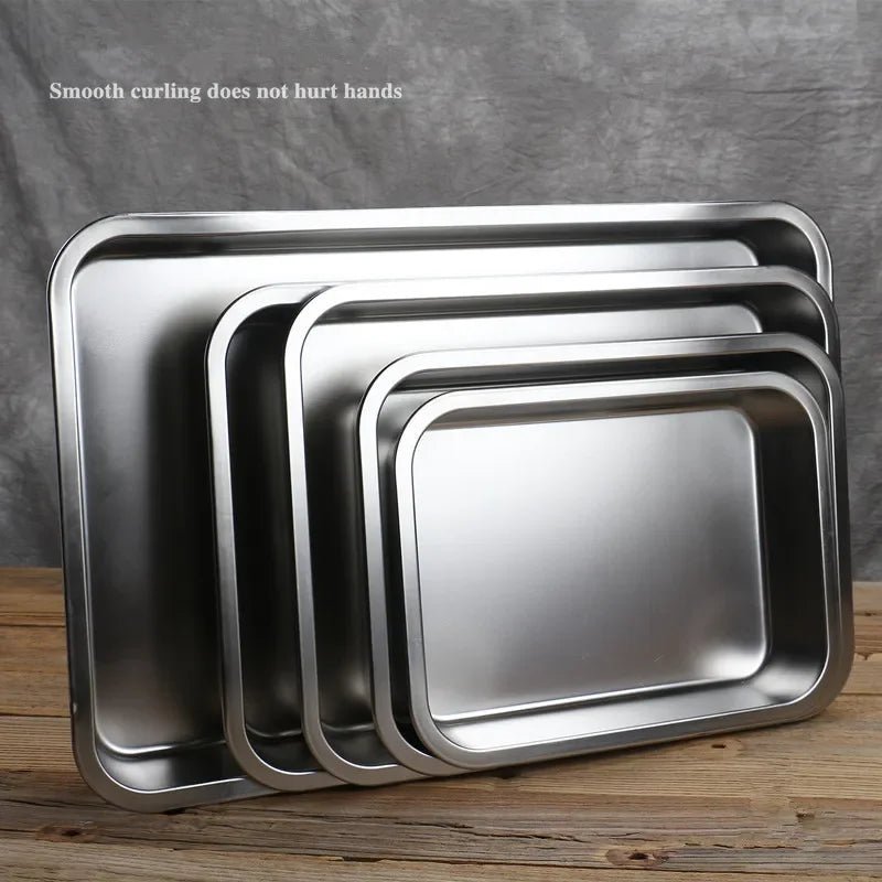 Axya Stainless Steel Buffet Plate with Covered Dish, Grilled Plate, and Storage Tray