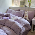 Axyaa Pink Grid Bedding Set 2025 Queen Full Size Flat Sheet Duvet Cover Pillowcase