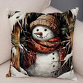 Axyaa Winter Snowman Print Pillowcase Set for Christmas Day Party Décor & Home Gift