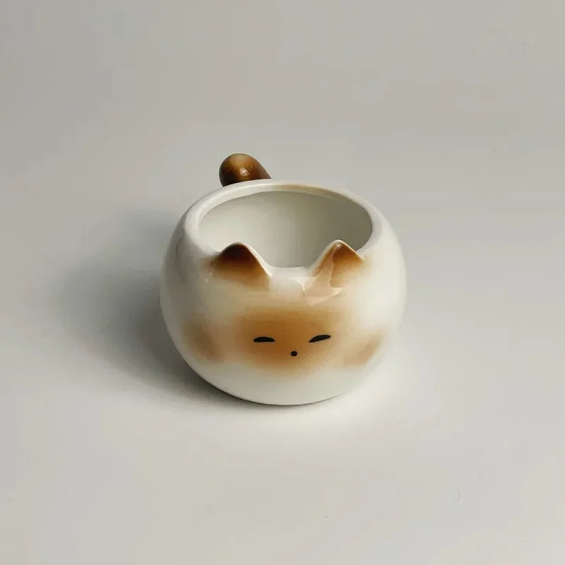 Axyaa Siamese Cat Ceramic Mug - Creative Coffee Cup for Home & Office
