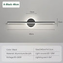 Axyaa LED Mirror Lamp Wall Light Black Gold Strip Fixture for Bathroom Toilet