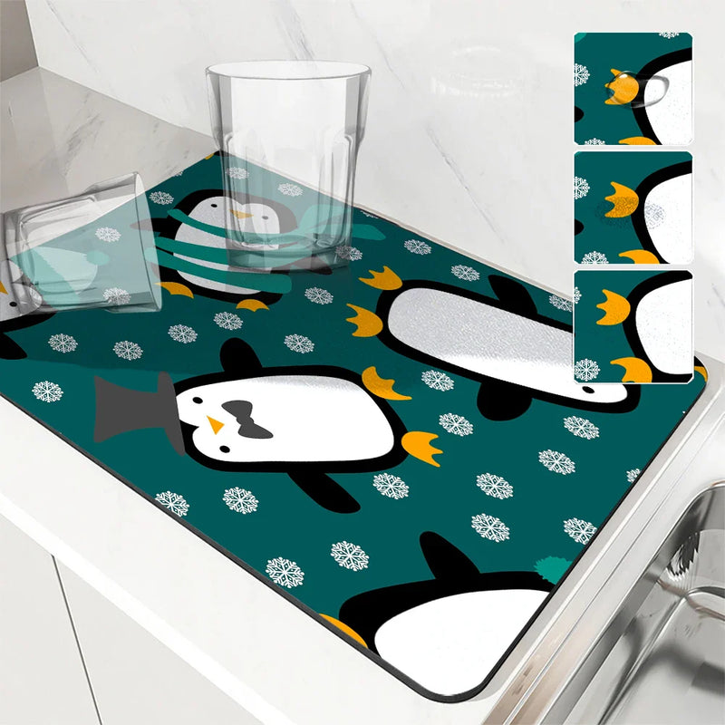 Axyaa Christmas Coaster Set for Absorbent & Anti-Slip Table Protection
