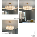 Axyaa Nordic Feather Crystal Chandelier LED Suspended Lamp