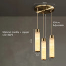 Natural Marble LED Pendant Lights Brass Nordic Lamp for Dining Room Kitchen Axyaa