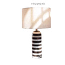 Axyaa Black White Stripe Marble Table Lamp LED Vintage Desk Light