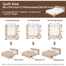Axyaa Velvet Quilt King Size Bedding Set - Reversible Luxury Lightweight Comforter