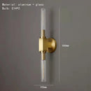 Axyaa Modern LED Glass Wall Sconce in Gold, Black, Copper Iron