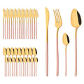 Axyaa Gold Stainless Steel Cutlery Set - 40Pcs Western Dinnerware Tableware Set