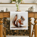Axyaa Squirrel Cartoon Table Runner for Dining and Holiday Parties