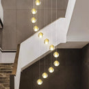 Axyaa Modern Crystal Chandelier Stair Pendant Living Room Lighting