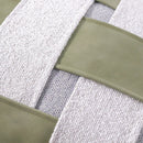 Axyaa Nordic Green Contrast Color Woven Leather Pillow for Living Room Sofa