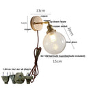 Axyaa Rotatable Clear Glass LED Wall Lamp with Pull Chain Switch