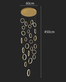 Axyaa LED Ring Pendant Chandelier | Adjustable Hanging Cables | Gold/Black | Home Dining Living Room