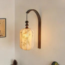 Axyaa Zen Retro Fabric Sconces Light - LED Wall Lamp for Bedroom, Living Room, Restaurant
