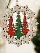 Snowflake & Christmas Tree Hanging Ornament Set - Axyaa Holiday Home Decor