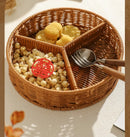 Axyaa Fruit Tray and Candy Box Set, Imitation Rattan Woven Basket