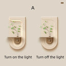 Axyaa Green Plant Wall Lamp Painting for High-end Living Room Décor