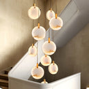 Axyaa Round Copper LED Chandeliers - Luxury Villa Lighting Fixtures