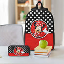 Axyaa Minnie Mouse Mickey Backpack Set with Lunch Box for Students