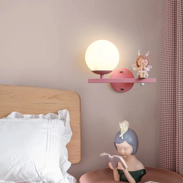 Axyaa Nordic Rabbit Glass Ball LED Wall Lamp for Home Decor