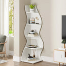 Axyaa Modern 5-Tier Corner Bookshelf Plant Stand & Small Storage Rack