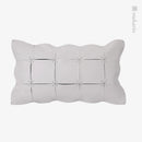 Axyaa Off-White Leather Stitching Cushion Pillow - Nordic Light Luxury Villa Model Console Pillow