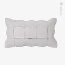 Axyaa Nordic Light Luxury Off-White Leather Stitching Cushion Pillow