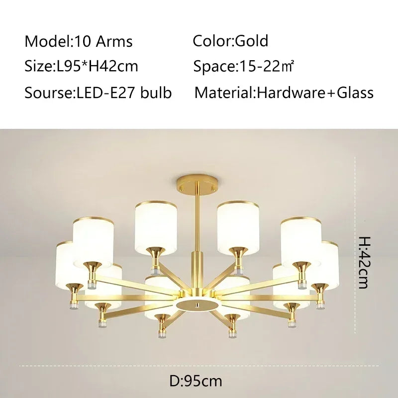 Axyaa Classical Trichromatic Chandelier for Home Lighting