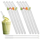 Axyaa Glass Straw Set: Reusable, Heat-Resistant, Cocktail & Juice Bar Accessories