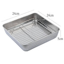 Axyaa Stainless Steel Nonstick Square Food Tray for Kitchen Organization