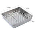 Axyaa Stainless Steel Square Food Tray Nonstick Bakeware for Kitchen Organization