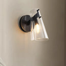 Axyaa Luxury Black Copper Wall Lamp, Transparent Shade for Bedroom, Living Room, Bathroom