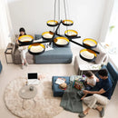 Axyaa Vintage Black & Gold Ring Chandelier for Dining Room & Kitchen