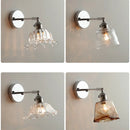 Axyaa Iron Rotate LED Wall Light, Nordic Modern Glass Bedside Lamp