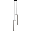 Axyaa Nordic Black Rectangle LED Chandelier - Dimmable Living Room Pendant Lighting
