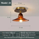 Axyaa Vintage Glass Ceiling Light Metal Wood Fixture Surface Mount Hallway Entryway Kitchen