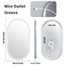 Axyaa Oval LED Bathroom Mirror 500x1000mm with Anti-fog, 3 Colors, Dimmable Lighting