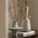 Axyaa Ceramic Vase: Wabi Sabi Style Retro Home Decoration and Flower Vessel