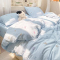 Axyaa Cloud Super Soft Kapok Mattress in Cream Wind Wrinkled Double-Layer Yarn - 4-Piece Set