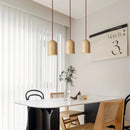Axyaa Stone Wabi Sabi LED Pendant Light Fixture in Wood Yellow Travertine