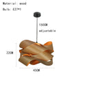 Axyaa Wooden Skin Pendant Lamp: Modern LED Decor Chandelier for Bedroom, Restaurant, Aisle