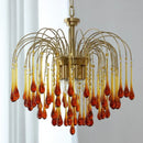 Axyaa Glass Water Drop Chandelier for Living, Bedroom, Dining Room - Retro Design