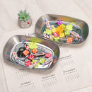 Axyaa Silver Stainless Steel Tray Set for Food Storage and Service