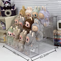 Axyaa Doll Storage Box: 3-Layer Transparent Organizer for Labubu Dolls & Plushies