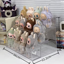 Axyaa Doll Storage Box: 3-Layer Transparent Organizer for Labubu Dolls & Plushies